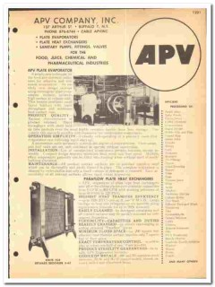 APV Company 1964 vintage industrial catalog heat exchanger evaporator APV Company 1964 vintage industrial catalog heat exchanger evaporator
