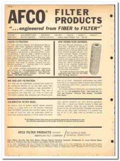 American Felt Company 1964 vintage industrial catalog AFCO Filter American Felt Company 1964 vintage industrial catalog AFCO Filter
