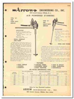 Arrow Engineering Company 1964 vintage industrial catalog stirrers Arrow Engineering Company 1964 vintage industrial catalog stirrers