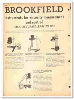 Brookfield Engineering Laboratories Inc 1964 vintage catalog viscosity Brookfield Engineering Laboratories Inc 1964 vintage catalog viscosity