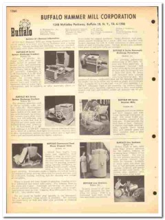 Buffalo Hammer Mill Corp 1964 vintage industrial catalog Swing Grinder Buffalo Hammer Mill Corp 1964 vintage industrial catalog Swing Grinder