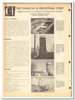 Chemical Industrial Corp 1964 vintage catalog Processing Ammonia Chemical Industrial Corp 1964 vintage catalog Processing Ammonia
