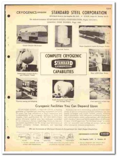 Standard Steel Corp 1964 vintage industrial catalog Cryogenic storage