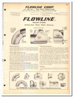 Flowline Corp 1964 vintage industrial catalog welding fittings Flowline Corp 1964 vintage industrial catalog welding fittings