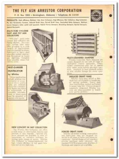 Fly Ash Arrestor Corp 1964 vintage industrial catalog Whirlex dust