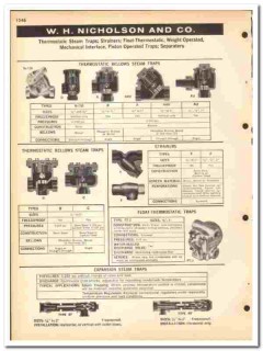 W H Nicholson Company 1964 vintage industrial catalog steam traps W H Nicholson Company 1964 vintage industrial catalog steam traps