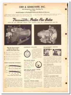 Orr Sembower Inc 1964 vintage industrial catalog Powermaster boilers