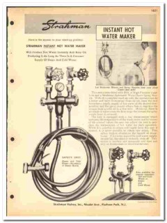 Strahman Valves Inc 1964 vintage industrial catalog Instant Hot Water