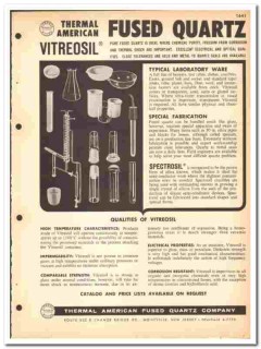 Thermal American Fused Quartz Company 1964 vintage industrial catalog