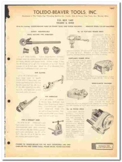 Toledo-Beaver Tools Inc 1964 vintage industrial catalog pipe tubing Toledo-Beaver Tools Inc 1964 vintage industrial catalog pipe tubing