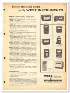 West Instrument Corp 1964 vintage industrial catalog Pyrometers Gulton West Instrument Corp 1964 vintage industrial catalog Pyrometers Gulton