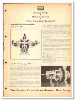 Worthington Corp 1964 vintage industrial catalog chemical pumps Worthington Corp 1964 vintage industrial catalog chemical pumps