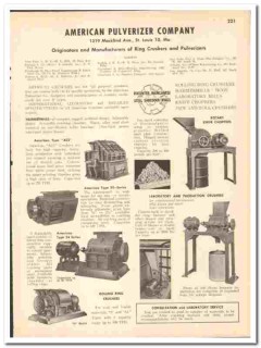 American Pulverizer Company 1948 vintage industrial catalog crushers American Pulverizer Company 1948 vintage industrial catalog crushers