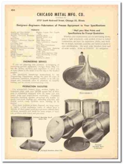 Chicago Metal Mfg Company 1948 vintage industrial catalog fabricators Chicago Metal Mfg Company 1948 vintage industrial catalog fabricators