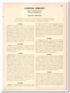 Floridin Company 1948 vintage industrial catalog adsorbents Florex Floridin Company 1948 vintage industrial catalog adsorbents Florex