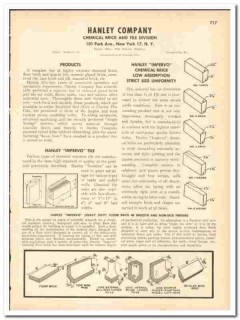 Hanley Company 1948 vintage brick catalog chemical tile Impervo