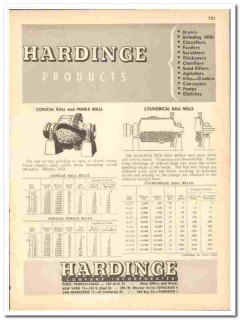Hardinge Company 1948 vintage industrial catalog ball pepper rod mills
