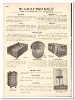 Hauser-Stander Tank Company 1948 vintage industrial catalog wooden Hauser-Stander Tank Company 1948 vintage industrial catalog wooden
