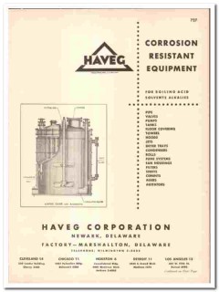 Haveg Corp 1948 vintage industrial catalog corrosion resistant