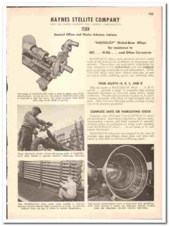Haynes Stellite Company 1948 vintage industrial catalog Hastelloy