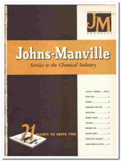 Johns-Manville 1948 vintage industrial catalog chemical asbestos Johns-Manville 1948 vintage industrial catalog chemical asbestos