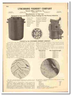 Lynchburg Foundry Company 1948 vintage industrial catalog Lyncast Lynchburg Foundry Company 1948 vintage industrial catalog Lyncast