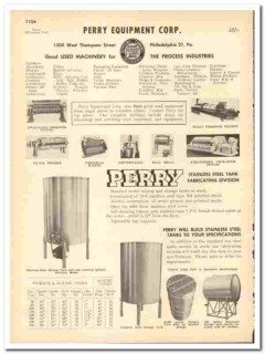 Perry Equipment Corp 1948 vintage industrial catalog stainless tanks Perry Equipment Corp 1948 vintage industrial catalog stainless tanks
