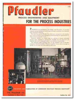 Pfaudler Company 1948 vintage industrial catalog corrosion resistant