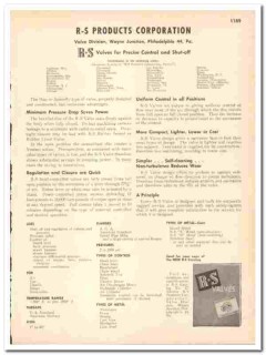 R-S Products Corp 1948 vintage industrial catalog valves control R-S Products Corp 1948 vintage industrial catalog valves control
