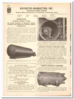 Raybestos-Manhattan Inc 1948 vintage industrial catalog rubber linings
