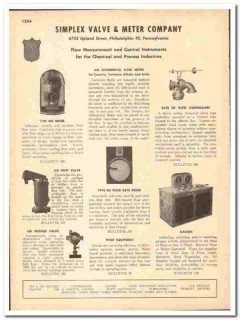 Simplex Valve Meter Company 1948 vintage industrial catalog control