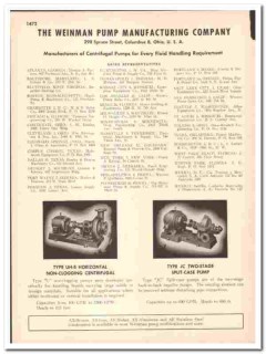 Weinman Pump Mfg Company 1948 vintage industrial catalog Centrifugal Weinman Pump Mfg Company 1948 vintage industrial catalog Centrifugal