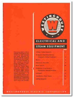 Westinghouse Electric Corp 1948 vintage catalog steam equipment