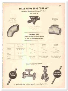 Wiley Alloy Tube Company 1948 vintage industrial catalog Stainless Wiley Alloy Tube Company 1948 vintage industrial catalog Stainless