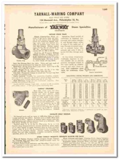 Yarnall-Waring Company 1948 vintage industrial catalog steam traps Yarnall-Waring Company 1948 vintage industrial catalog steam traps