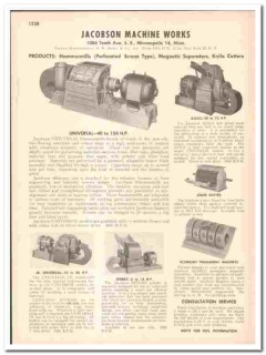 Jacobson Machine Works Inc 1948 vintage industrial catalog process
