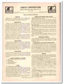 Darco Corp 1948 vintage chemical catalog Activated Carbons industrial Darco Corp 1948 vintage chemical catalog Activated Carbons industrial