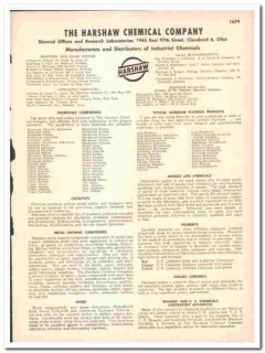 Harshaw Chemical Company 1948 vintage catalog inorganic compounds Harshaw Chemical Company 1948 vintage catalog inorganic compounds