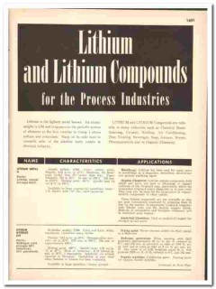 Metalloy Corp 1948 vintage chemical catalog Lithium Compounds Metalloy Corp 1948 vintage chemical catalog Lithium Compounds