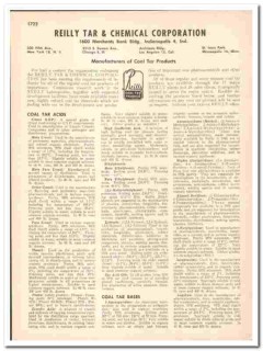 Reilly Tar Chemical Corp 1948 vintage catalog coal acids bases Reilly Tar Chemical Corp 1948 vintage catalog coal acids bases