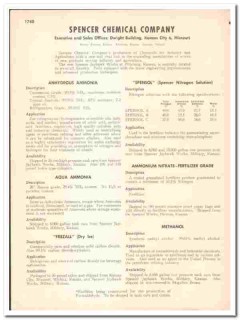 Spencer Chemical Company 1948 vintage catalog aqua anhydrous ammonia Spencer Chemical Company 1948 vintage catalog aqua anhydrous ammonia