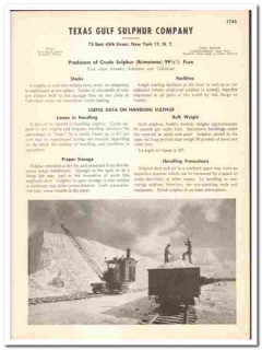 Texas Gulf Sulphur Company 1948 vintage industrial catalog Brimstone