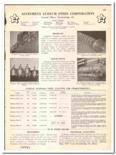 Allegheny Ludlum Steel Corp 1945 vintage industrial catalog stainless Allegheny Ludlum Steel Corp 1945 vintage industrial catalog stainless