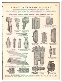 Appleton Electric Company 1945 vintage catalog explosion-proof Unilets