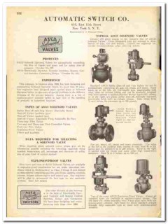 Automatic Switch Company 1945 vintage catalog solenoid valves ASCO Automatic Switch Company 1945 vintage catalog solenoid valves ASCO