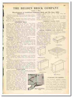 Belden Brick Company 1945 vintage catalog acid-proof Vitritex facing