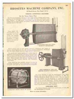 Brosites Machine Company 1945 vintage industrial catalog Dialysers Brosites Machine Company 1945 vintage industrial catalog Dialysers