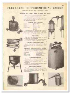 Cleveland Coppersmithing Works 1945 vintage industrial catalog kettles Cleveland Coppersmithing Works 1945 vintage industrial catalog kettles