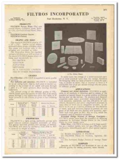 Filtros Inc 1945 vintage industrial catalog filters porous plate Filtros Inc 1945 vintage industrial catalog filters porous plate