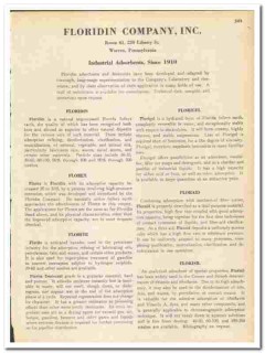 Floridin Company 1945 vintage industrial catalog adsorbents Floridin Company 1945 vintage industrial catalog adsorbents